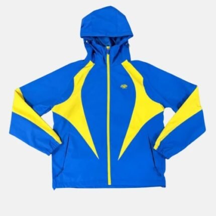 Blue/Yellow Syna Logo Vortex Woven Zip-Up Hooded Jacket