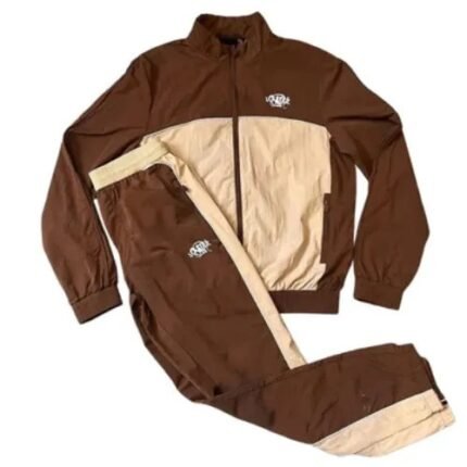 Brown/Beige Syna World Syna Logo Zip-Up Shell Tracksuit