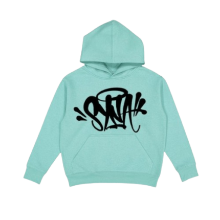 Soft, premium mint green hoodie Embroidered Syna logo on chest Adjustable hood and hem Relaxed fit for casual wear